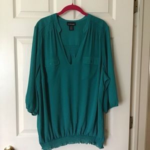 Green Chiffon Blouse, Lane Bryant